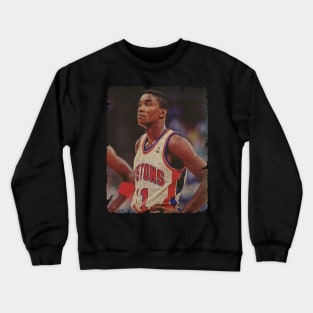 Isiah Thomas in Pistons Crewneck Sweatshirt